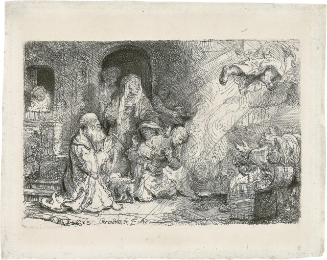 Rembrandt Harmensz. van Rijn : Der Engel von der Familie des Tobias ..., 1641 