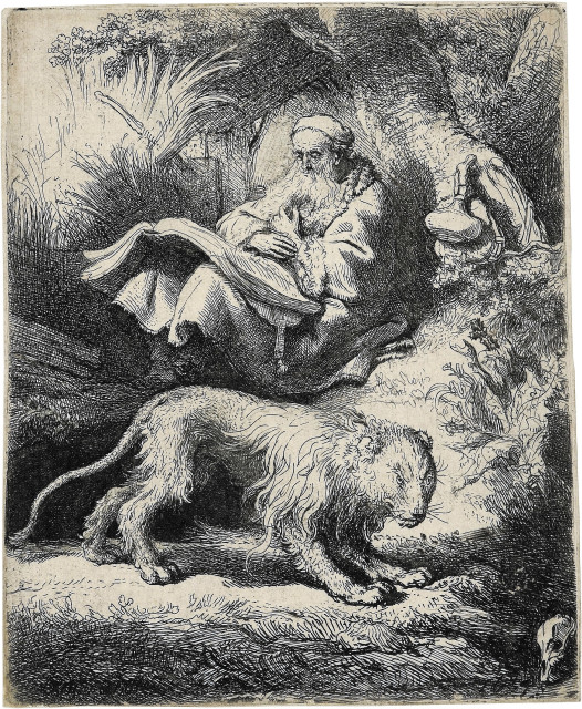 Rembrandt Harmensz. van Rijn : Der heilige Hieronymus am Fusse eines Baumes,..., 1634 