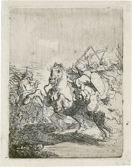 Rembrandt Harmensz. van Rijn : Das Reitergefecht, 1629 