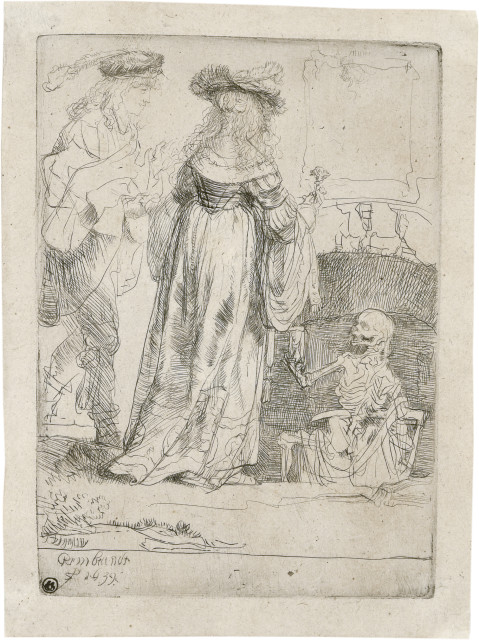 Rembrandt Harmensz. van Rijn  : Das Liebespaar und der Tod , 1639 