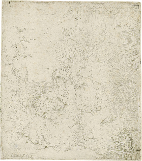 Rembrandt Harmensz. van Rijn : Die Ruhe auf der Flucht, 1645 