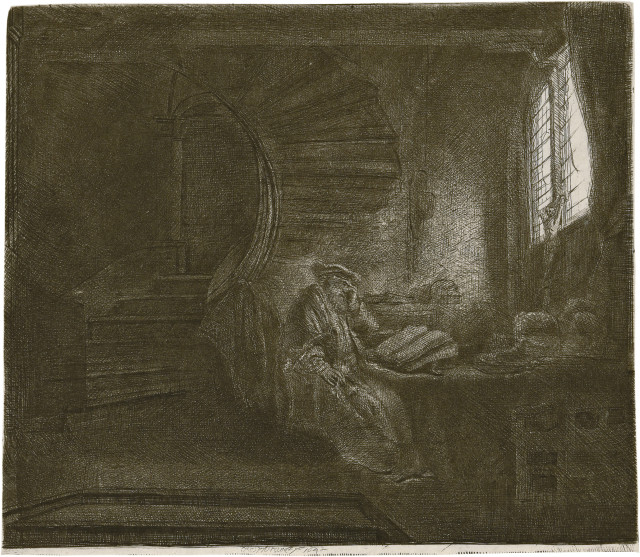 Rembrandt Harmensz. van Rijn : Der heilige Hieronymus im Zimmer, 1642 