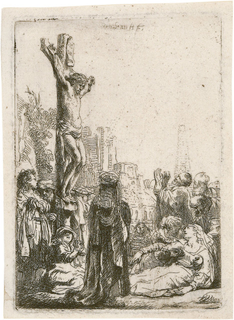 Rembrandt Harmensz. van Rijn  : Christus am Kreuz, kleine Platte , Um 1635 