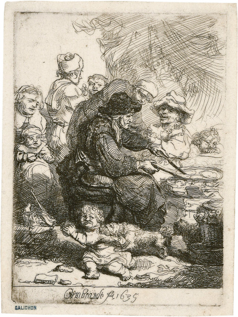 Rembrandt Harmensz. van Rijn : Die Pfannkuchenbäckerin, 1635 