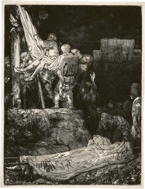Rembrandt Harmensz. van Rijn : Die Kreuzabnahme bei Fackelschein, 1654 