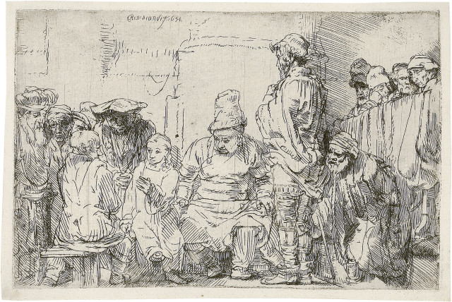 Rembrandt Harmensz. van Rijn  : Jesus als Knabe unter den Schriftgelehrten  ..., 1654 