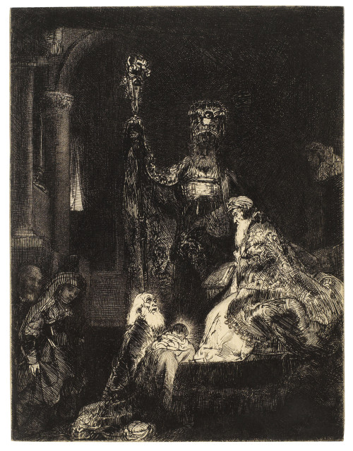 Rembrandt Harmensz. van Rijn : Die Darstellung im Tempel, in dunkler Manier, Um 1654 