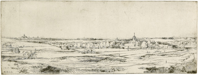 Rembrandt Harmensz. van Rijn : Panorama von Bloemendaal mit dem Landgut von ..., 1651 