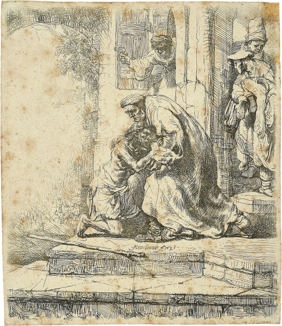 Rembrandt Harmensz. van Rijn  : Rückkehr des verlorenen Sohnes , 1636 