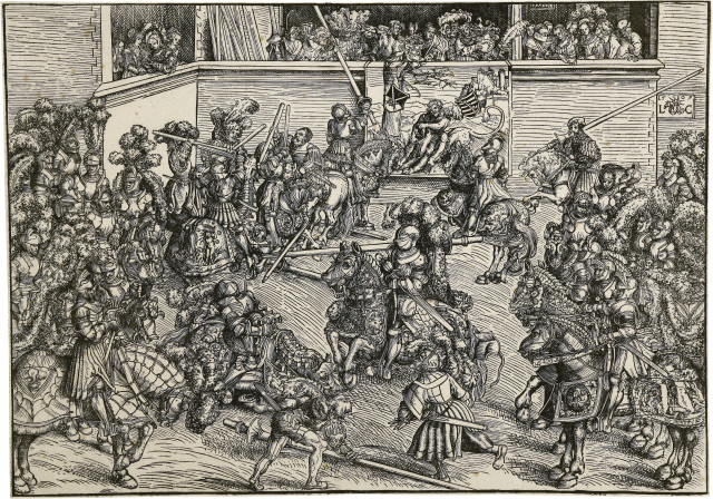 Lucas Cranach d. Ä.  : Das zweite Turnier mit dem Teppich von  ..., 1509 