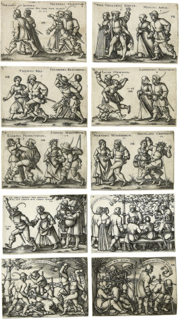 Hans Sebald Beham  : Das Bauernfest - Die zwölf Monate , 1546-1547 