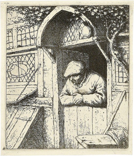 Adriaen van Ostade : Der Bauer in der Haustür, 1672 