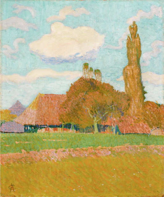 Cuno Amiet  : Landschaft bei Hellsau , Um 1897 