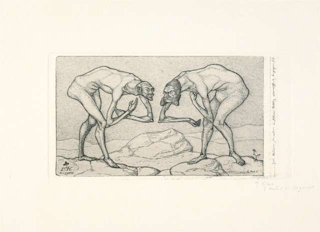 Paul Klee  : Zwei Männer, einander in höherer Stellung  ..., 1903 - Werknummer 5 (September 1903) 
