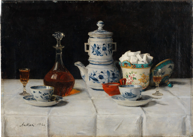 Albert Anker  : Stillleben: Kaffee , 1882 