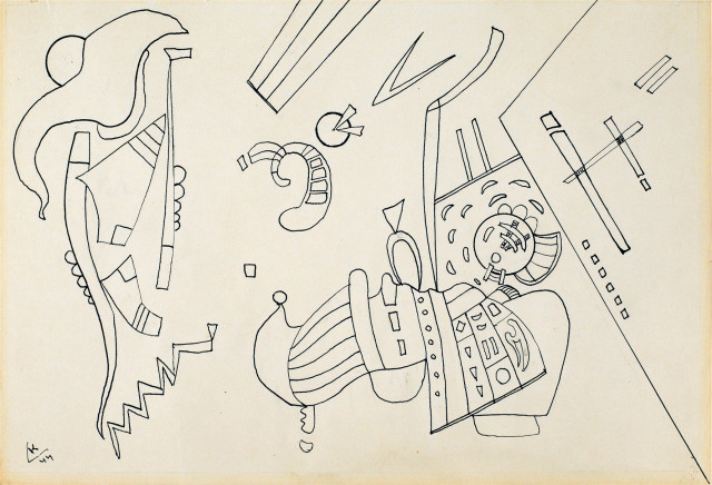 Wassily Kandinsky  : Study for Le Petit Rond Rouge , 1944 