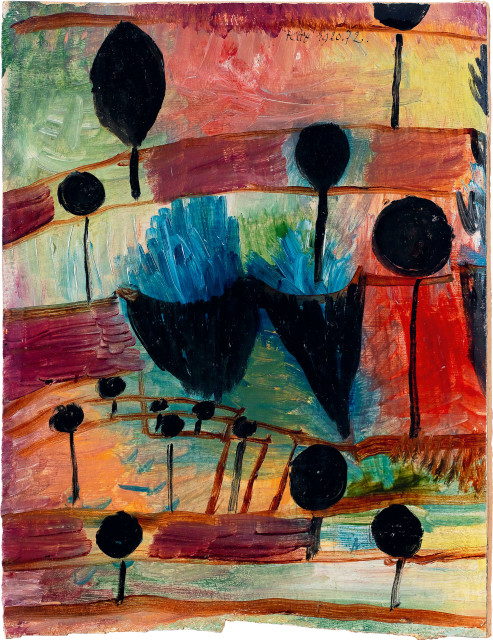 Paul Klee : Kleines Gartenbild mit schwarzen Blüten, 1920 - Werknummer 1920.72 