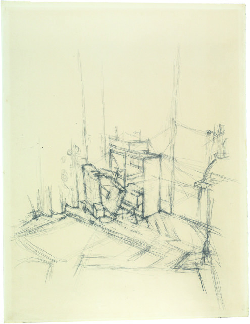 Alberto Giacometti  : Intérieur, dans l'appartement de Annette  ..., Nach 1963 