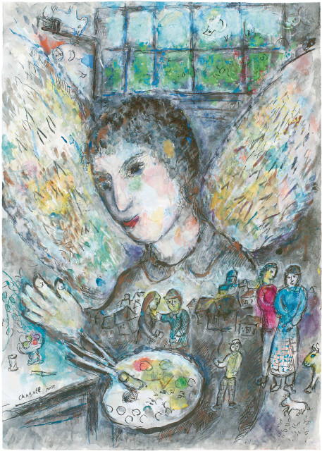 Marc Chagall : Le peintre ailé ou 'Peins le visage', 1978 