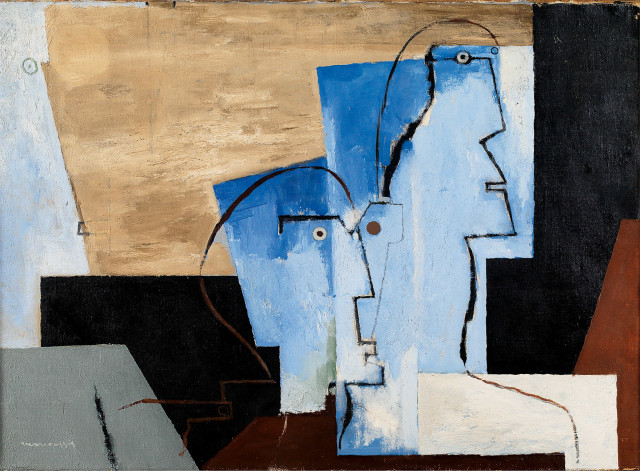 Louis Marcoussis : Deux Visages - Guillaume Apollinaire et Max ..., Nach Werkverzeichnis eingereiht unter 1928, vermut 