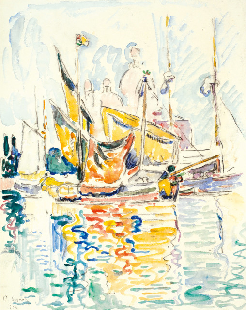 Paul Signac  : Segelschiffe vor der Sta. Maria della Salute , 1904 
