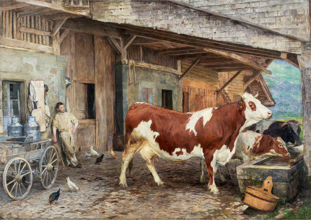 Eugène Burnand  : L'Abreuvoir , 1895 