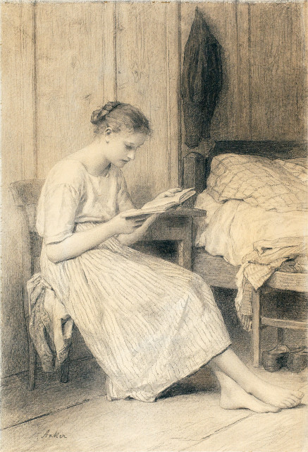 Albert Anker : Die Gotthelf Leserin, Vor 1884 