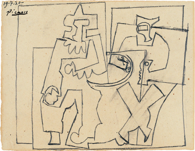 Pablo Picasso : Pierrot et Arlequin, 19. Juli 1920 