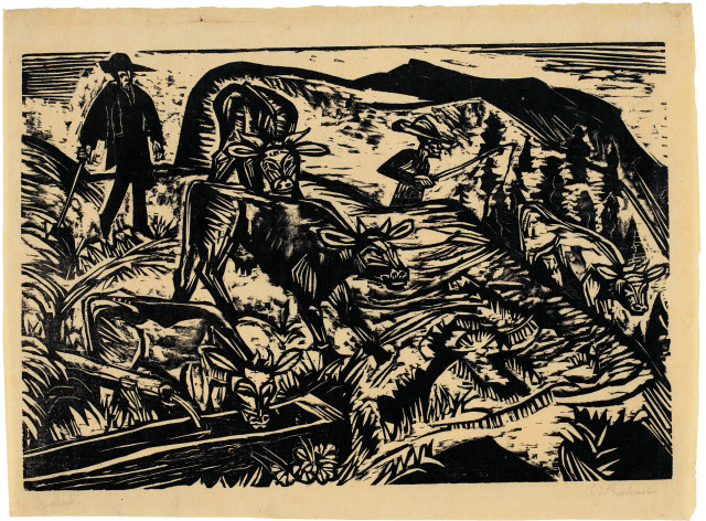 Ernst Ludwig Kirchner : Kühe und Hirten, 1917 