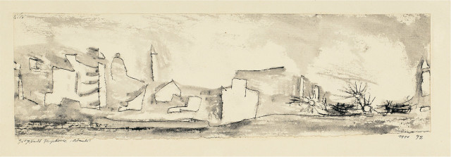 Paul Klee : Grossstadt Peripherie, abends - München, 1911 - Werknummer 1911.72 