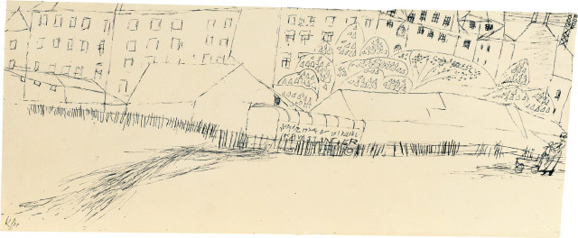 Paul Klee : Vorstadt bei Kastanienblüte, 1913 - Werknummer 1913.62 