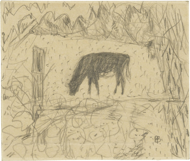 Pierre Bonnard : Vache dans un pré, Um 1920 