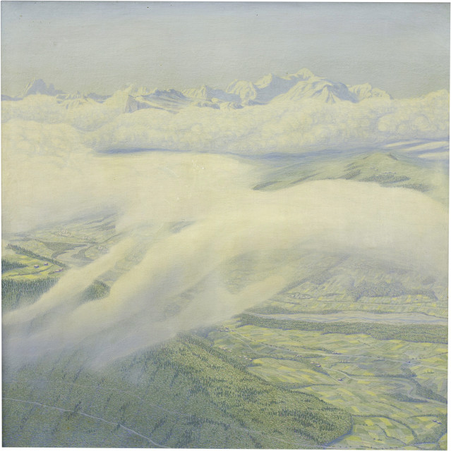 Alexandre Perrier  : Nuages en montagnes , 1897 