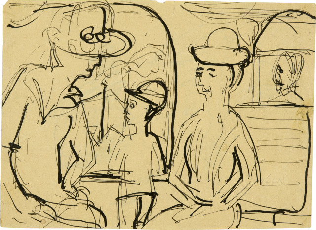 Ernst Ludwig Kirchner : Im Coupée, Wohl 1916 