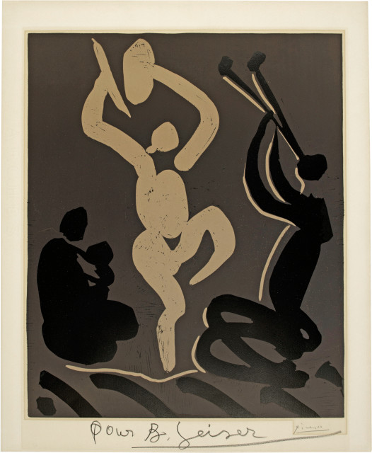 Pablo Picasso  : Bacchanale avec une femme assise tenant un b ..., 1959 