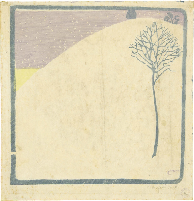 Cuno Amiet : Winterlandschaft mit Bäumchen, 1905 