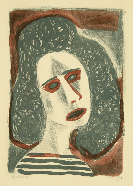 Otto Dix : Frauenkopf. - Blindes Kind, 1949 