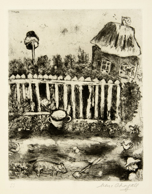 Marc Chagall : Le Pot de terre et le pot de fer, 1927, publiziert von Tériade 1952 