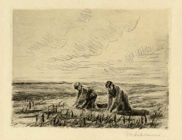 Max Liebermann : Auf dem Kartoffelfeld. - Junges Mädchen zu ..., 1891 und 1912 