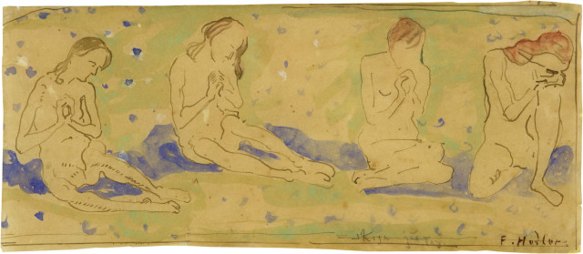 Ferdinand Hodler : Studie für die Gruppe der Ölbilder 'Der ..., Um 1899 