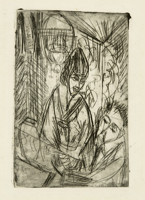 Ernst Ludwig Kirchner : Mann und Mädchen am Tisch, Köln, 1914 