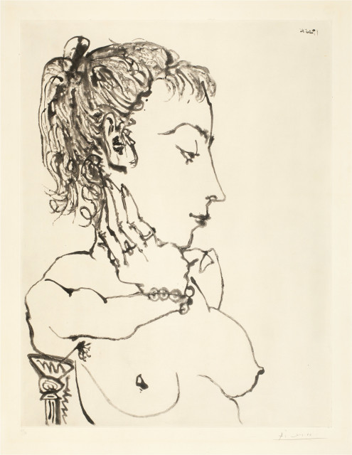 Pablo Picasso : Buste de femme à la queue de cheval: ..., 19. März 1955 