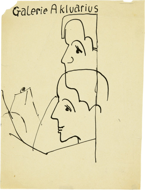 Ernst Ludwig Kirchner : Zwei Köpfe, im Profil nach links mit dem ..., 1927 