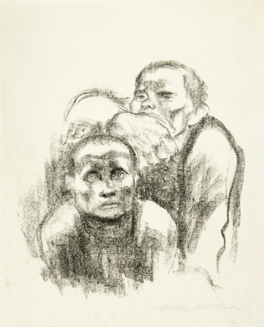 Käthe Kollwitz : Gefangene, Musik hörend, 1925 