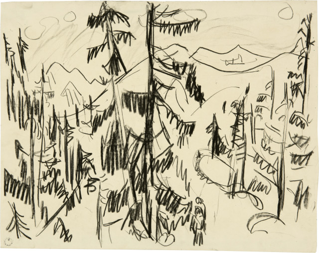 Hermann Scherer  : Waldlandschaft , Um 1925 