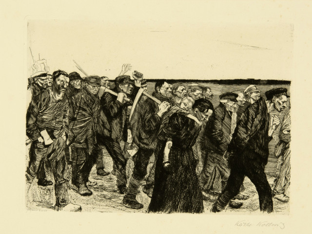 Käthe Kollwitz  : Weberzug , 1893-1897 