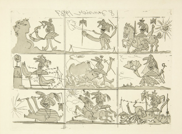 Pablo Picasso : Sueño y mentira de Franco - Planches I et ..., Paris, 8. und 9. Januar 1937 