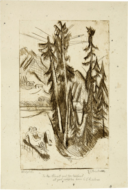 Ernst Ludwig Kirchner : Berglandschaft mit Liebespaar, 1934 