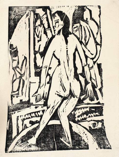 Ernst Ludwig Kirchner : Stehender weiblicher Rückenakt - Nackte ..., 1916 