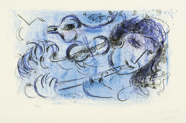 Marc Chagall  : Le Joueur de flûte , 1957 